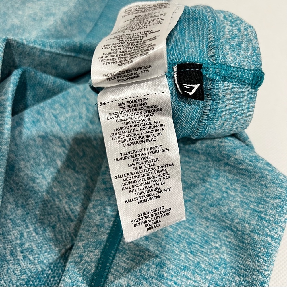 Gymshark Flex High Waisted Size Small Hydro Teal Marl/Light Gray Leggings - Picture 2 of 8